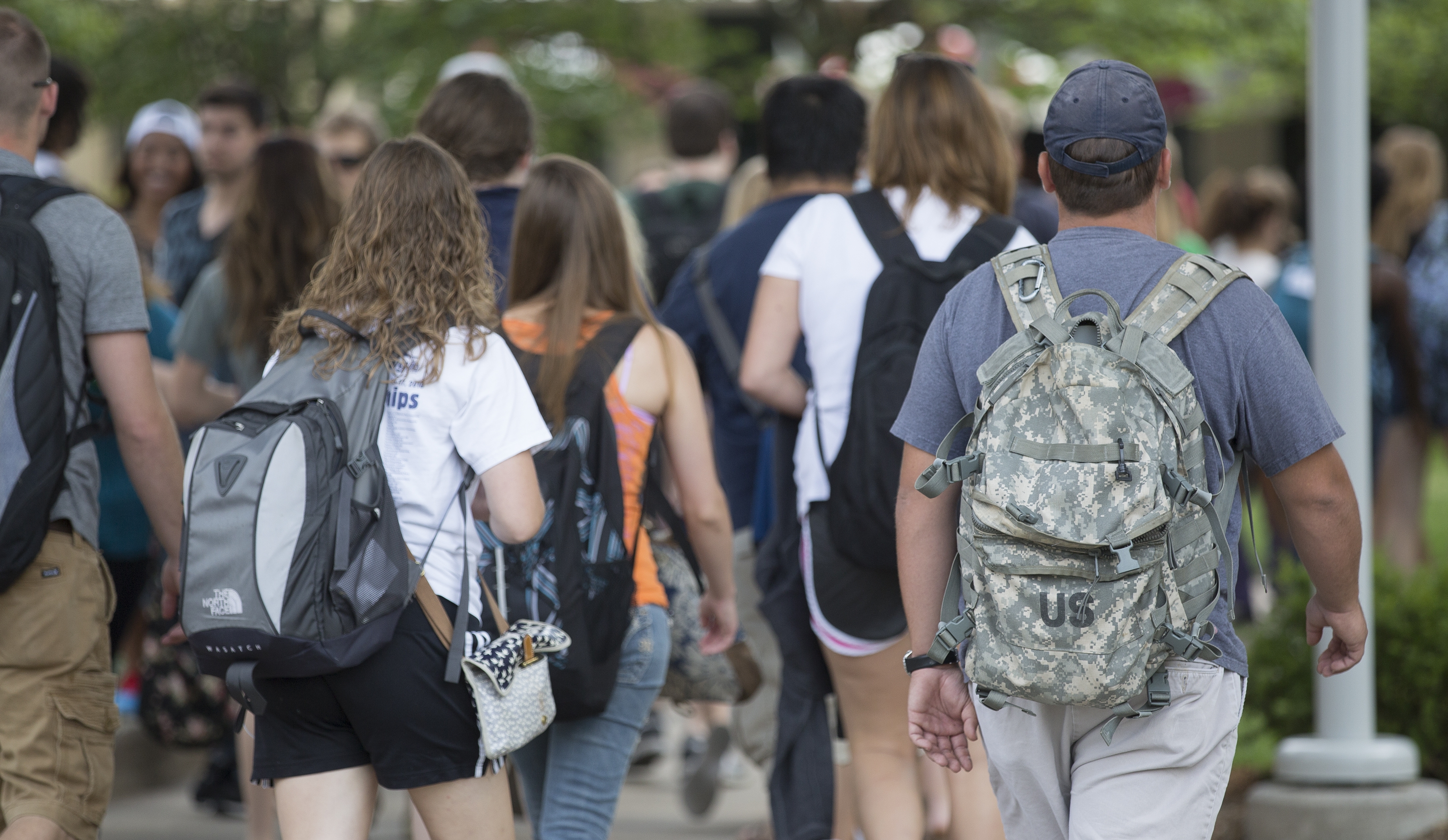 a group of students walking